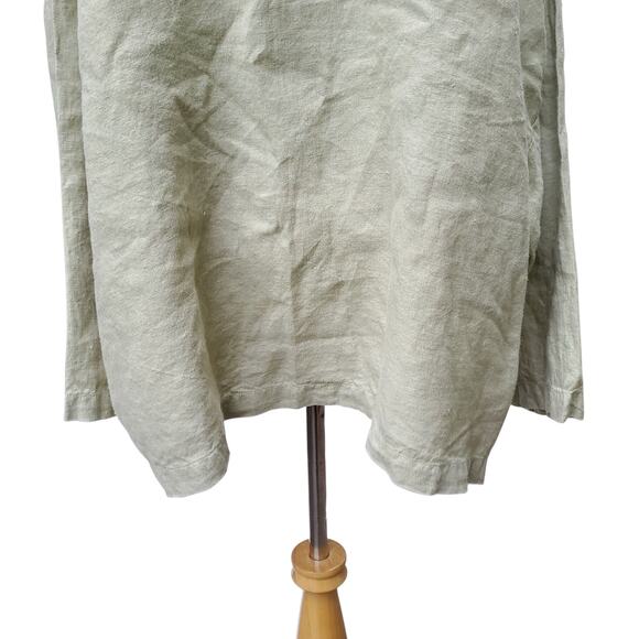 Bryn Walker Light Green Linen Button Down Tunic Top Pockets Lagenlook Sz L - Picture 11 of 15